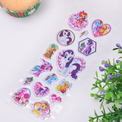 1Pcs Random 3D My Little Pony Stickers PVC Affixed Sticker Kids Girl Toys