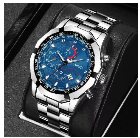 Original ORUSS Men's Stainless Steel Waterproof Luxury Fashion Business Watch Automatic Quartz Wrist Men M4