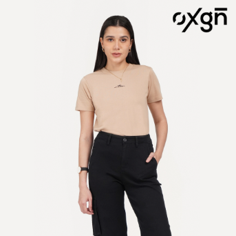 OXGN Sorry Not My Problem Graphic Print T-Shirt For Women Khaki