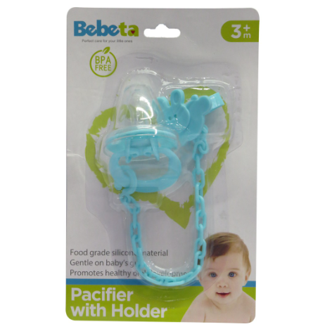 Bebeta Pacifier-Silicone With Holder & Cover