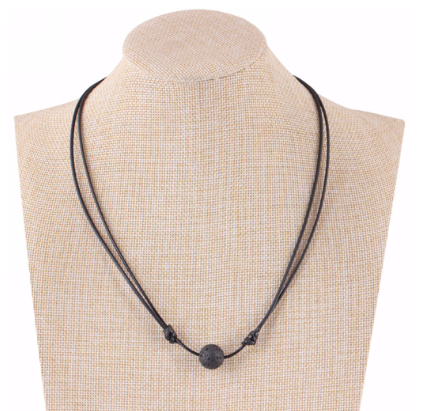 Black Rock Essential Oil Diffuser Leather Necklace Adjustable