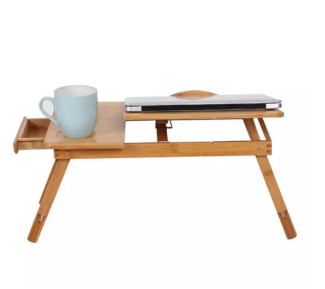 Portable Bamboo Laptop Desk Table Stand Adjustable Bed Tray