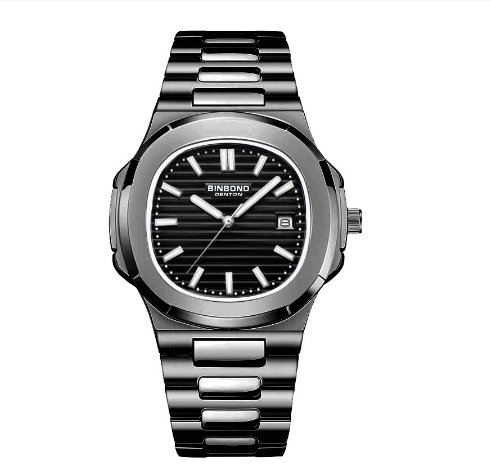 Binbond Original Luxury Retro Parrot and Conch Men's Watch Men's Luminous Fashion Waterproof Square Stainless Steel Men's Watch M07