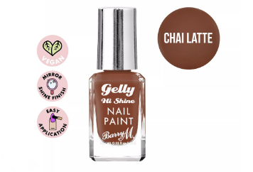 Barry M Gelly Hi Shine Nail Paint Chai Latte Gel Nail Polish