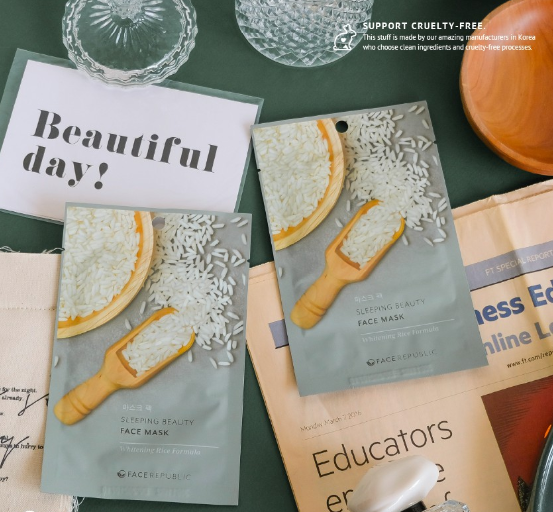 Face Republic Sleeping Beauty Face Mask Whitening Rice Formula 23g (10 pcs)