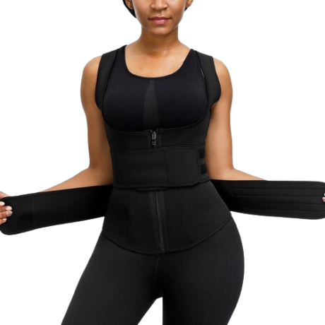 Lovito Women Plus Size Curve Wrap Basic Shapewear LNE24261 (Black)