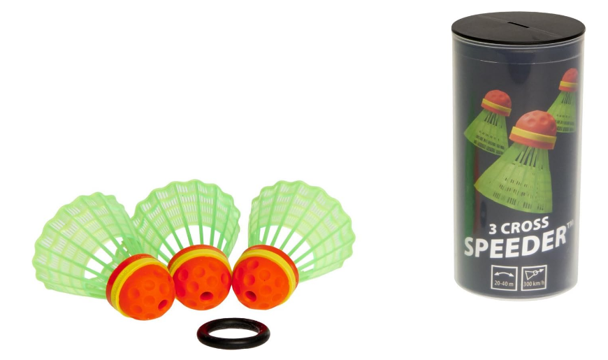 Speedminton Cross 3Pk Speeder TubeBirdies for Outdoor Games Speed Badminton/Crossminton