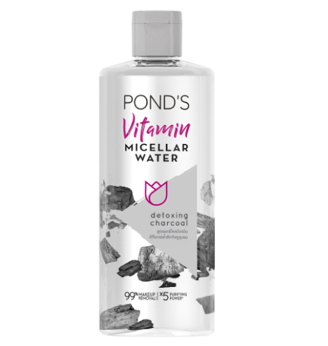 Pond's Vitamin Micellar Water Detoxing Charcoal with 5 Vitamins and Charcoal for a Clean Glow 400ml