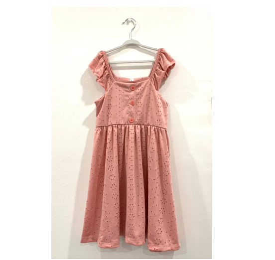 Sonya Kids Fashion Ruffle Top Dress Plain Gingham C2