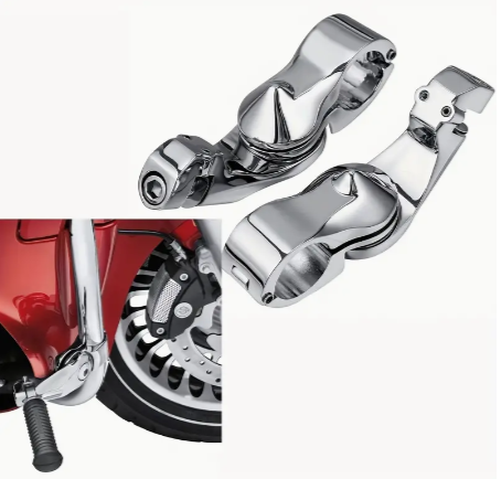 1 Pair Angled Adjustable Highway Peg Mount Kit Fits 3.17cm Crash Bars