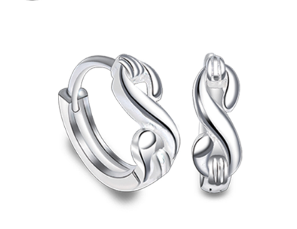 Italy Silver Infinity Design Clip Earrings For Ladies