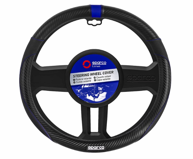 Sparco Corsa Steering Wheel Cover SPS123 (Black With Blue)