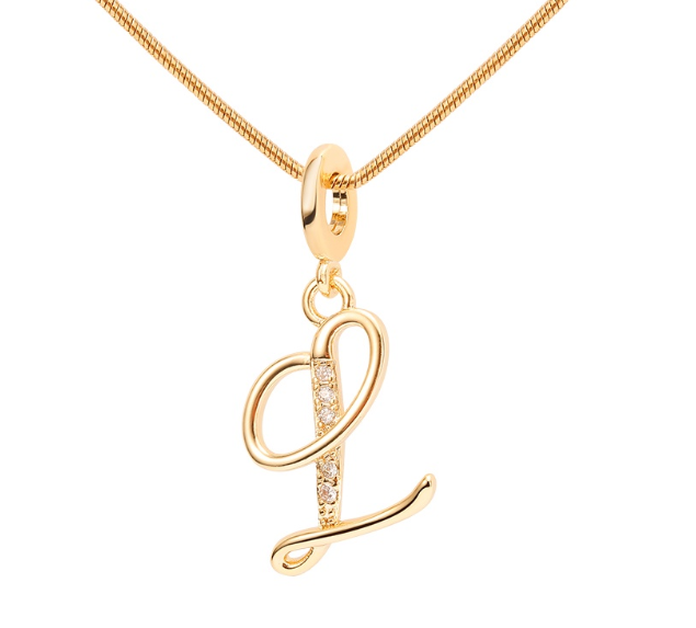 Lisa 18k Gold Plated Necklace Letter Pendant Fashion Accessories Necklace Women L