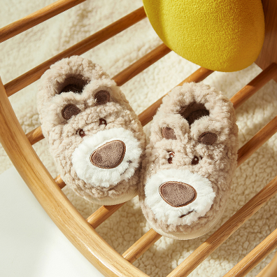 Cheerful Mario Children's Slippers Winter Cute Cartoon Girl Girl Fluffy Cotton Shoe Bag with Indoor Home Baby Cotton Slippers for Men