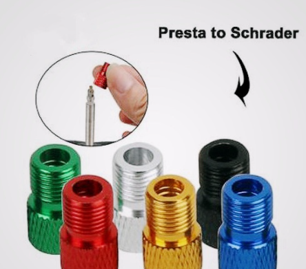 Air Pump Converter Presta To Schrader Valve Adapter Aluminum Alloy Bike Tire Accessory
