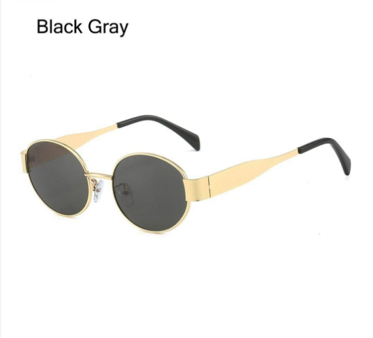 ME Oval Sunglasses, UV400 Protection Metal Frame Y2k Sunglasses, Fashion Punk Black Shades for Women & Men