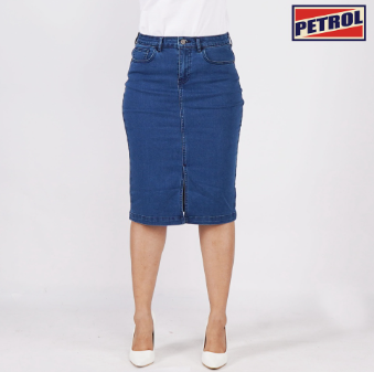 Petrol Ladies Basic Denim skirt for Women Extreme w/details Trendy Fashion 151136 Medium Shade