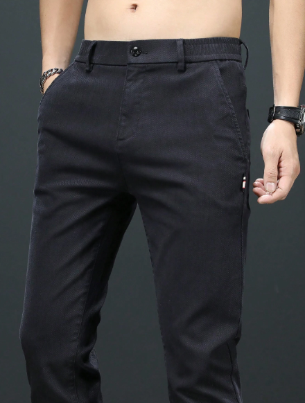 Men's Daily Wear Solid Color Straight Leg Casual Pants