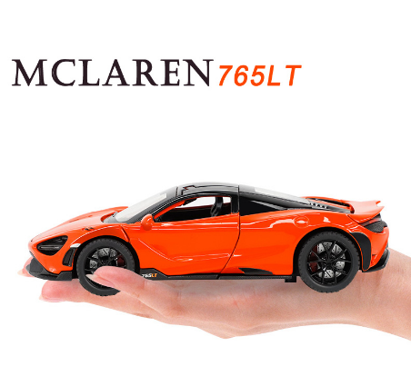 1/32 Scale McLaren 765LT Diecast Alloy Pull Back Car Collectable Toy Gifts for Children