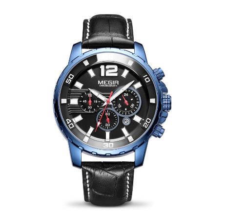 MEGIR New Luxury Men Watch Gold Business Full Steel Quartz Analog Waterproof Watches - Chronograph M4