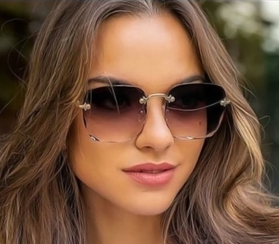 Value Choice Women fashion Koren design Beach Gradient Rimless sunglasses Square farme sunglasses