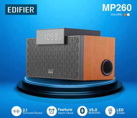 Edifier MP260 Wireless Bluetooth V5.0 Subwoofer Stereo Wooden Portable Speaker High Power Output
