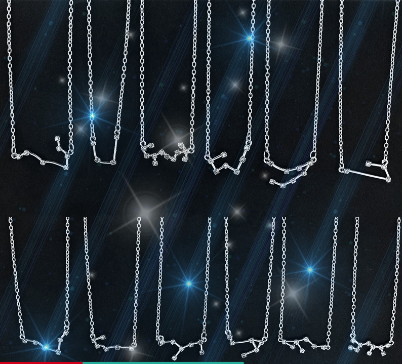 Fashion Women Silver 12 Constellation Necklace