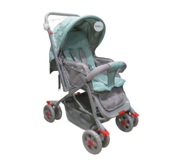 Bebeta Stroller Buggy Type Linen Fabric 5 Point Belt, 6.5inch Wheel, Green