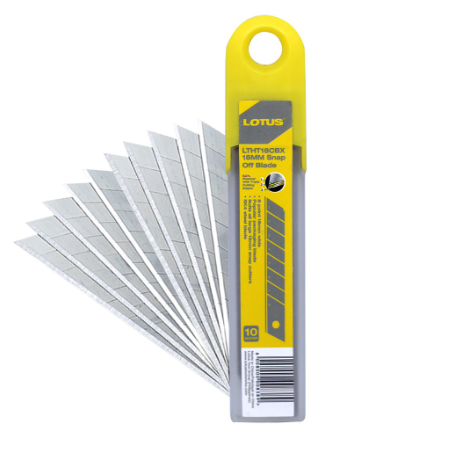 Lotus Snap Off Blade 18MM | LTHT18CBX ( 10 pcs ) - Cutting Tools