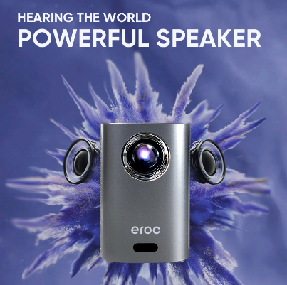 EROC Mini Projector Built-in Speaker FULL HD Screen Cast Youtube250 Ansi Lumens 180" Screen