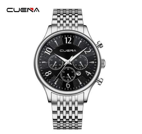 New CUENA Original Men's Watches Fashion Brand Casual Business Stainless Steel Waterproof Quartz Analog 6078 M4