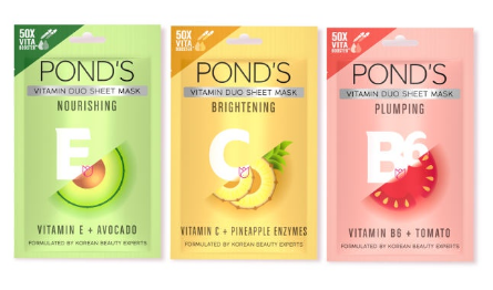 Pond's Vitamin Duo Sheet Mask Collection 20g (Tomato, Pineapple, Avocado)