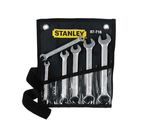 Stanley ST87716 Wrench Set Double Open End 6pc 6mm-17mm