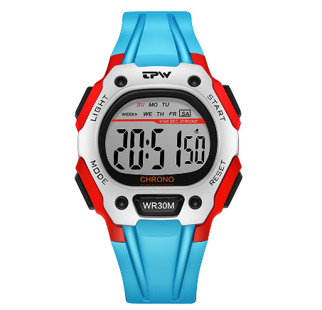 TPW Digital Watch For Men Women 39mm Dial 3ATM Water Resistant Watches Sport Wristwatch for Unisex SKYBLUE
