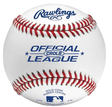 Authentic Rawlings 10U Official League CROLB Practice Youth Baseball, Single Ball