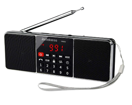 Retekess TR602 Portable AM FM Stereo Radio with Wireless MP3 Player Speaker Aux Input Support TF Card USB Disk with LED Display