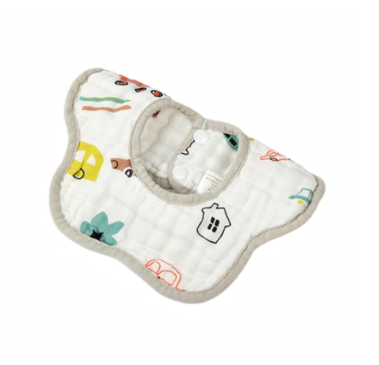 CleverMama Drool Baby bibs 360 Rotating Muslin Cotton Absorbent Teething Baby Bibs CMB12