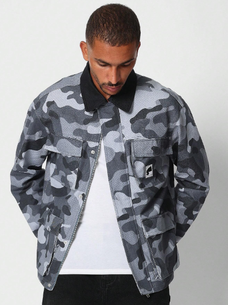 SUMWON Workwear Jacket With Camo Print