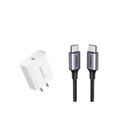 UGREEN Bundle Quick Charge USB C 20W + USB-C to C 1M Cable - PH
