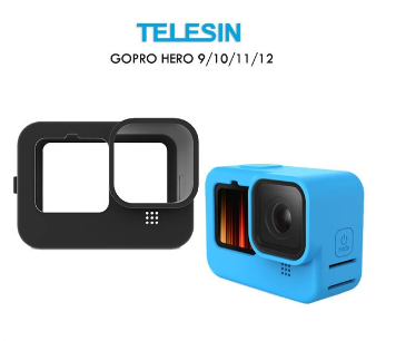 Telesin Silicone Protection Frame Case for GoPro Hero 12, 11, 10, 9 Action Cameras GP-HER-041-BK