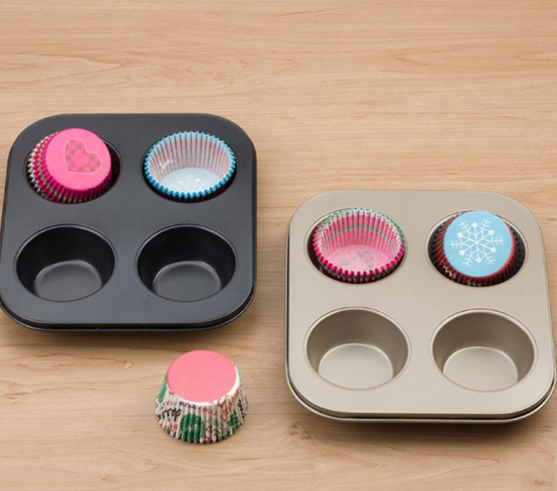 4-cup Muffin Pan Cakes Pan Bakeware Cake Cookie Baking Tray Kitchen