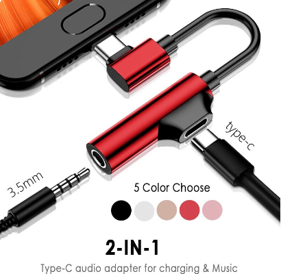 2 In 1 Type C To 3.5mm Aux Adapter Cable Charge Earphone Converter USB 3.0 To Type C OTG For MacbookPro Xiaomi Huawei Poco