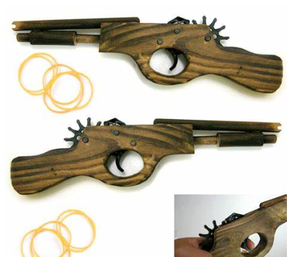 TOFOCO Wooden Rubber Band Gun Children'S Manual Pistol Gun Toy Revolver Kids Fun Outdoor Game Shoote