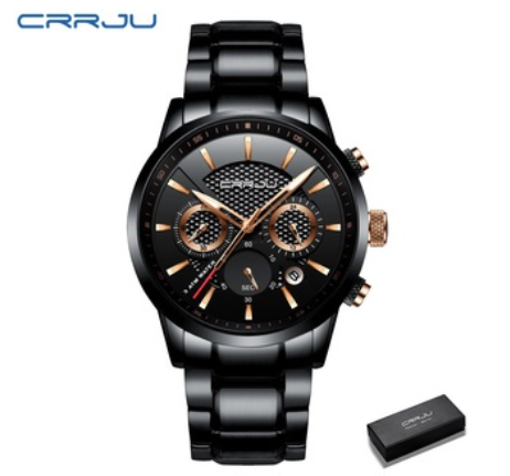 CRRJU Men's Watch Original Brand Multifunction Dial Business Luxury Analog Quartz Stainless Steel Waterproof 2212 M3