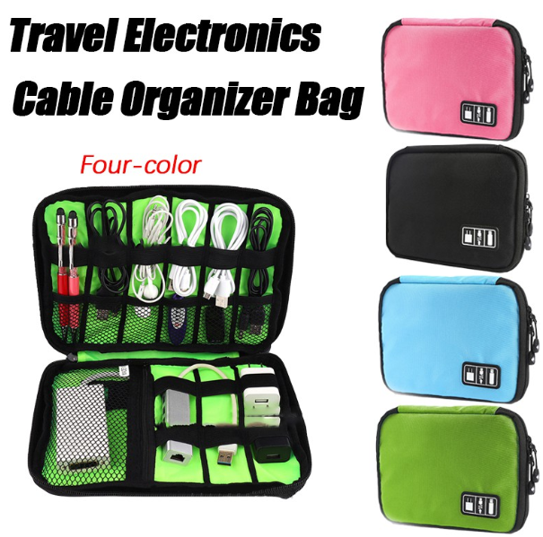 Travel Electronics Cable Organizer Bag Portable Storage Case