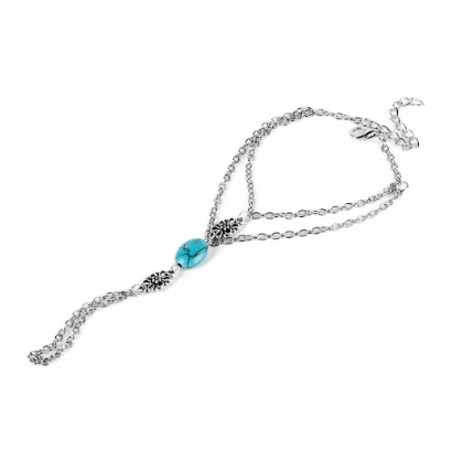 Vintage Bohemian Turquoise Bead Barefoot Sandal Foot Toe Ring Beach Anklet
