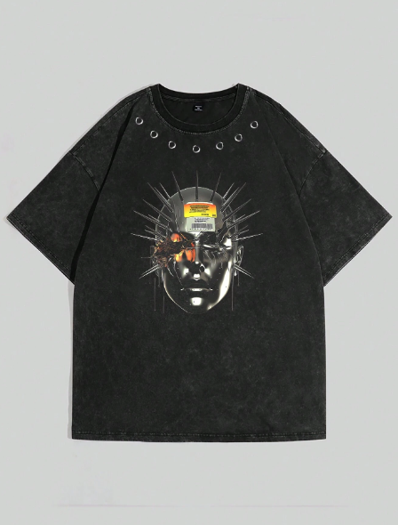 Manfinity EMRG Plus Size Men's Character Print Round Neck Short Sleeve T-Shirt