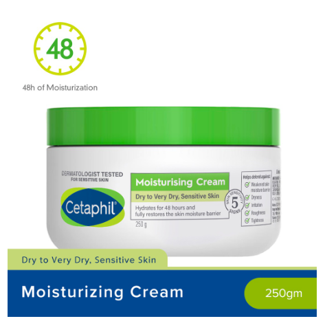 Cetaphil Moisturizing Cream 250g (For Sensitive Skin / Intense Moisturizing Body Cream Lotion)