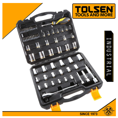 Tolsen 15395 Industrial 65pcs Socket Set (Metric And Inch)