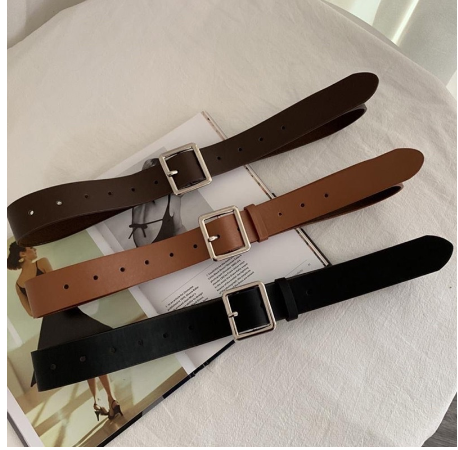 Korean Fashion Women Belts Leather Metal Buckle Waist Belts